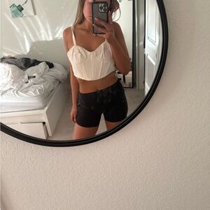 White Denim Corset Top